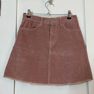 Brandy Melville Corduroy Mini Skirt in Soft Pink